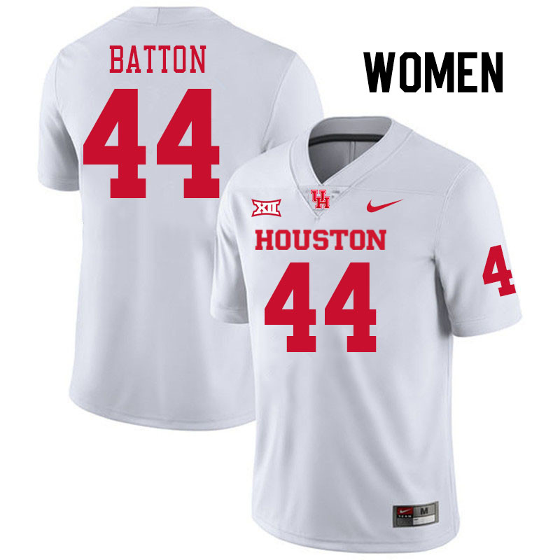 Women #44 Michael Batton Houston Cougars College Football Jerseys Stitched-White